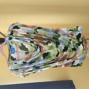 Beautiful Watercolor Print Cowl Neck T